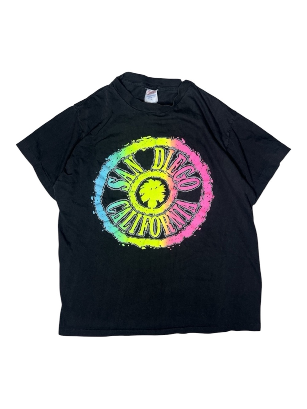 Vintage 90s San Diego California Neon Single Stitch T Shirt USA L